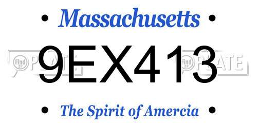 9EX413 Massachusetts License Plate