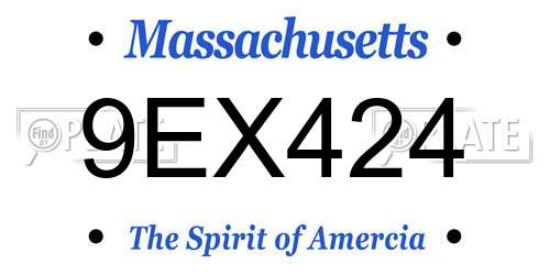 9EX424 Massachusetts License Plate