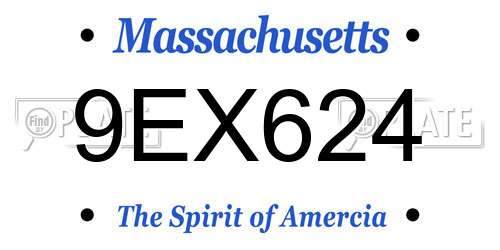 9EX624 Massachusetts License Plate