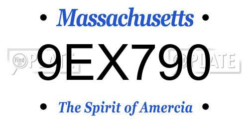 9EX790 Massachusetts License Plate