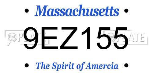 9EZ155 Massachusetts License Plate