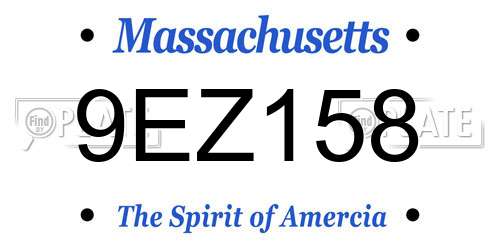 9EZ158 Massachusetts License Plate
