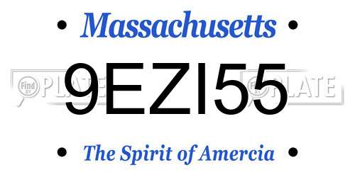 9EZI55 Massachusetts License Plate