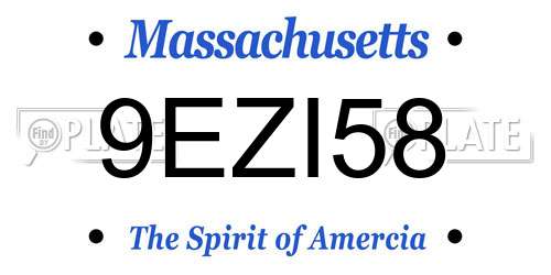 9EZI58 Massachusetts License Plate