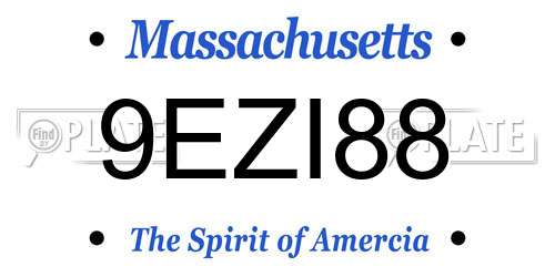 9EZI88 Massachusetts License Plate