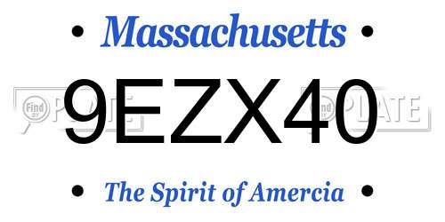 9EZX40 Massachusetts License Plate