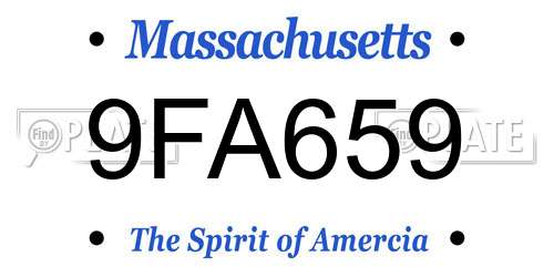 9FA659 Massachusetts License Plate