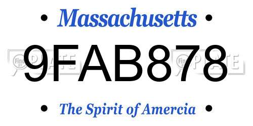 9FAB878 Massachusetts License Plate