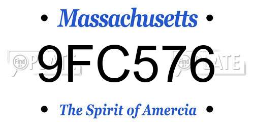 9FC576 Massachusetts License Plate