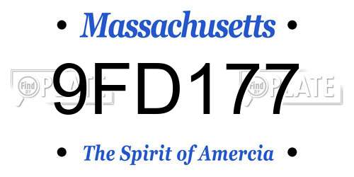 9FD177 Massachusetts License Plate