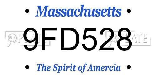 9FD528 Massachusetts License Plate
