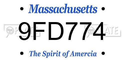 9FD774 Massachusetts License Plate