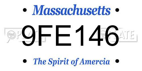9FE146 Massachusetts License Plate