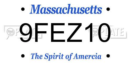 9FEZ10 Massachusetts License Plate