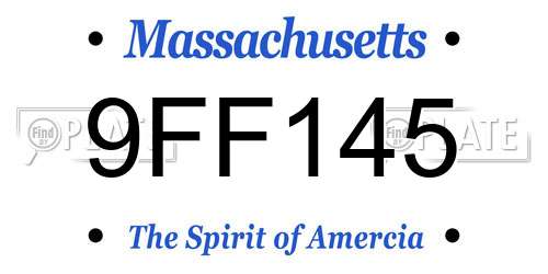 9FF145 Massachusetts License Plate