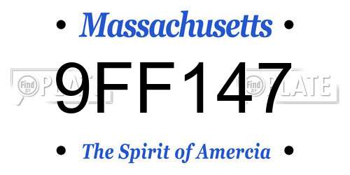 9FF147 Massachusetts License Plate