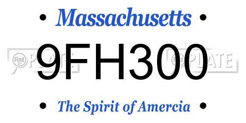 9FH300 Massachusetts License Plate