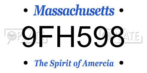 9FH598 Massachusetts License Plate