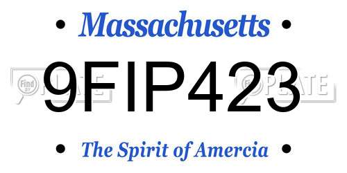 9FIP423 Massachusetts License Plate