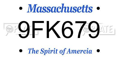 9FK679 Massachusetts License Plate