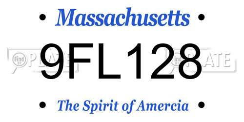 9FL128 Massachusetts License Plate