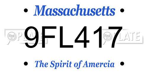 9FL417 Massachusetts License Plate