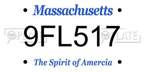 9FL517 Massachusetts License Plate