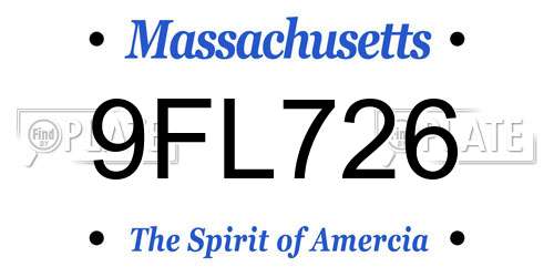 9FL726 Massachusetts License Plate
