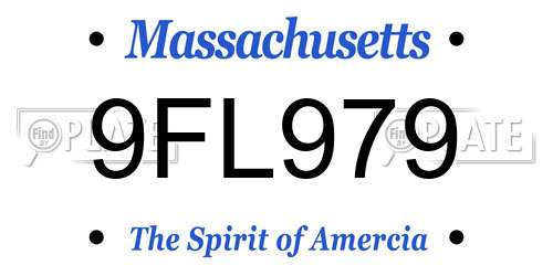 9FL979 Massachusetts License Plate