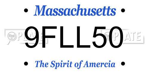 9FLL50 Massachusetts License Plate