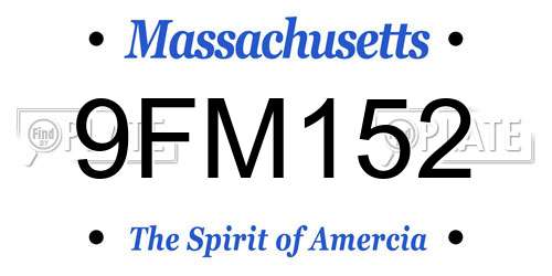 9FM152 Massachusetts License Plate