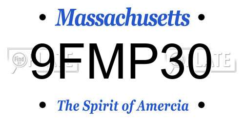 9FMP30 Massachusetts License Plate