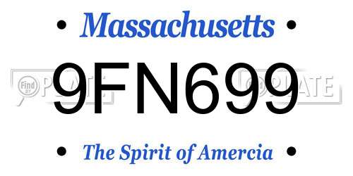 9FN699 Massachusetts License Plate