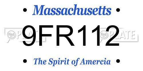 9FR112 Massachusetts License Plate