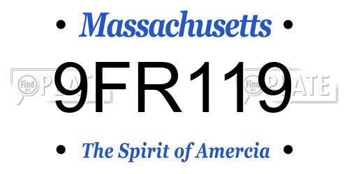 9FR119 Massachusetts License Plate