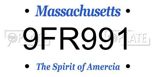9FR991 Massachusetts License Plate