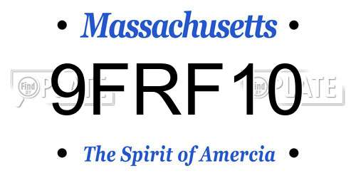 9FRF10 Massachusetts License Plate