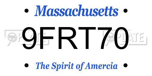 9FRT70 Massachusetts License Plate