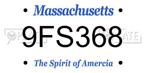 9FS368 Massachusetts License Plate