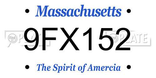 9FX152 Massachusetts License Plate