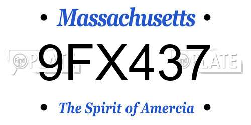9FX437 Massachusetts License Plate