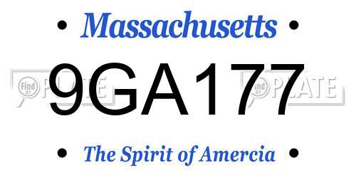 9GA177 Massachusetts License Plate