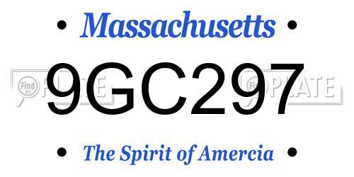 9GC297 Massachusetts License Plate