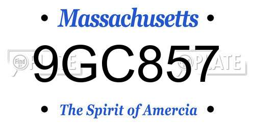 9GC857 Massachusetts License Plate