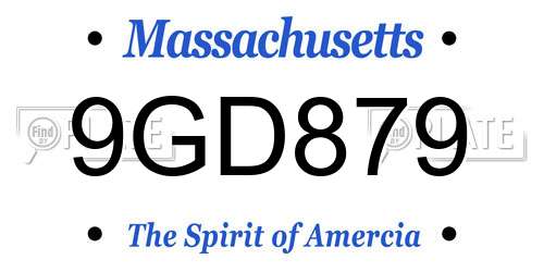 9GD879 Massachusetts License Plate