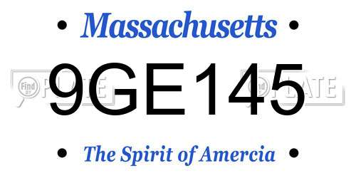 9GE145 Massachusetts License Plate