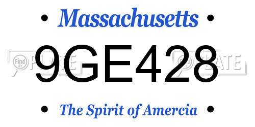 9GE428 Massachusetts License Plate