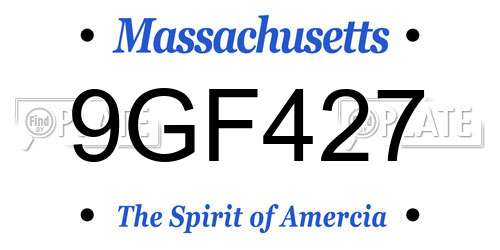 9GF427 Massachusetts License Plate