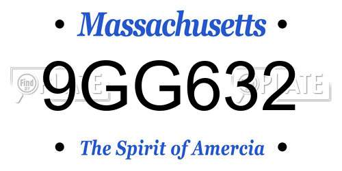 9GG632 Massachusetts License Plate