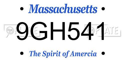 9GH541 Massachusetts License Plate